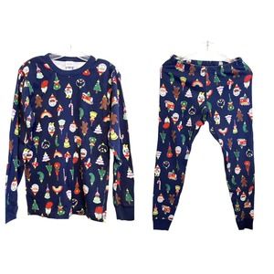 Hannah Andersson Heirloom Ornaments Holiday Pajama Set Size Small Cotton Knit